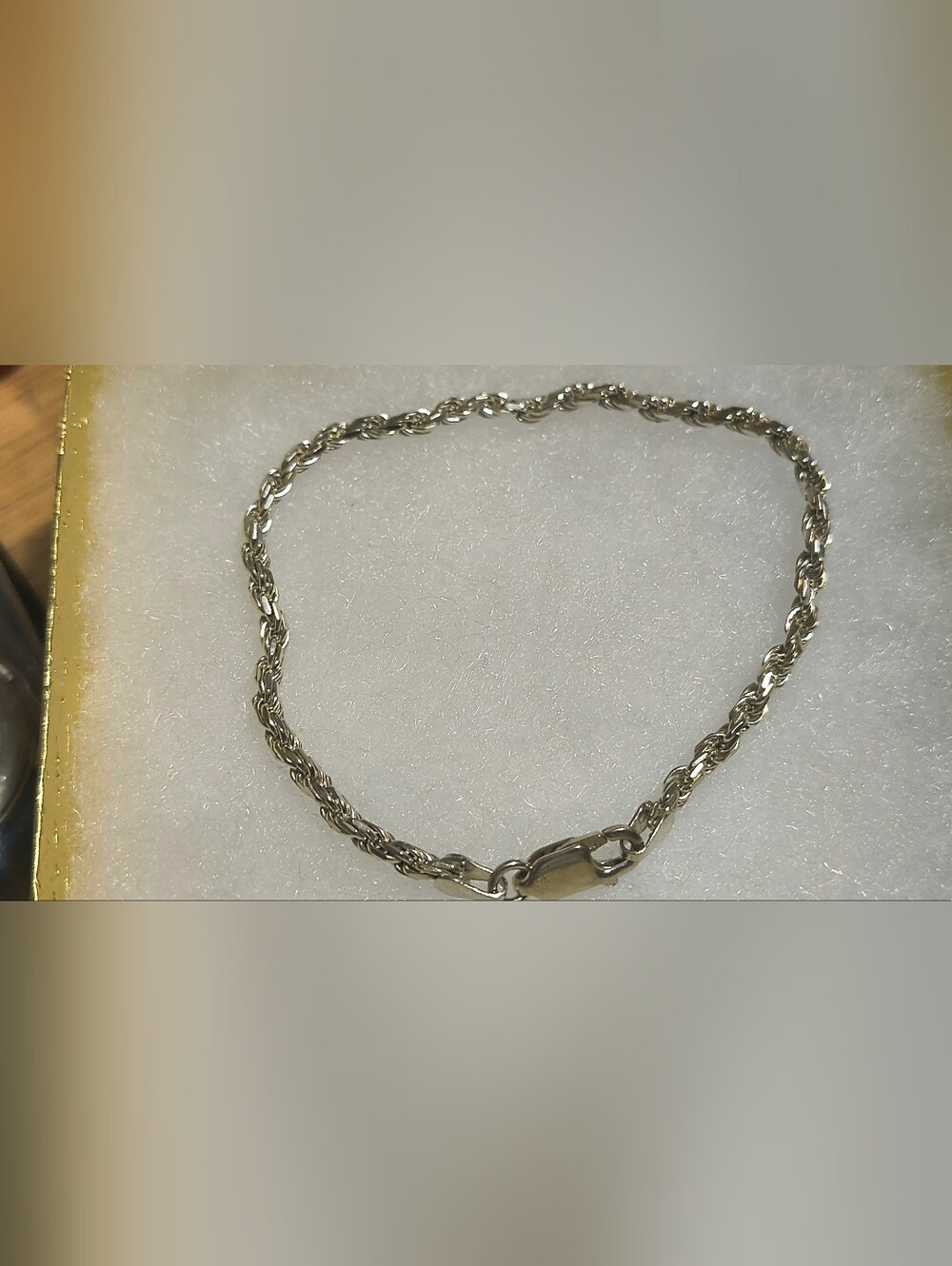 Sterling Silver Rope Chain Bracelet - Silver 7 Inches Long
